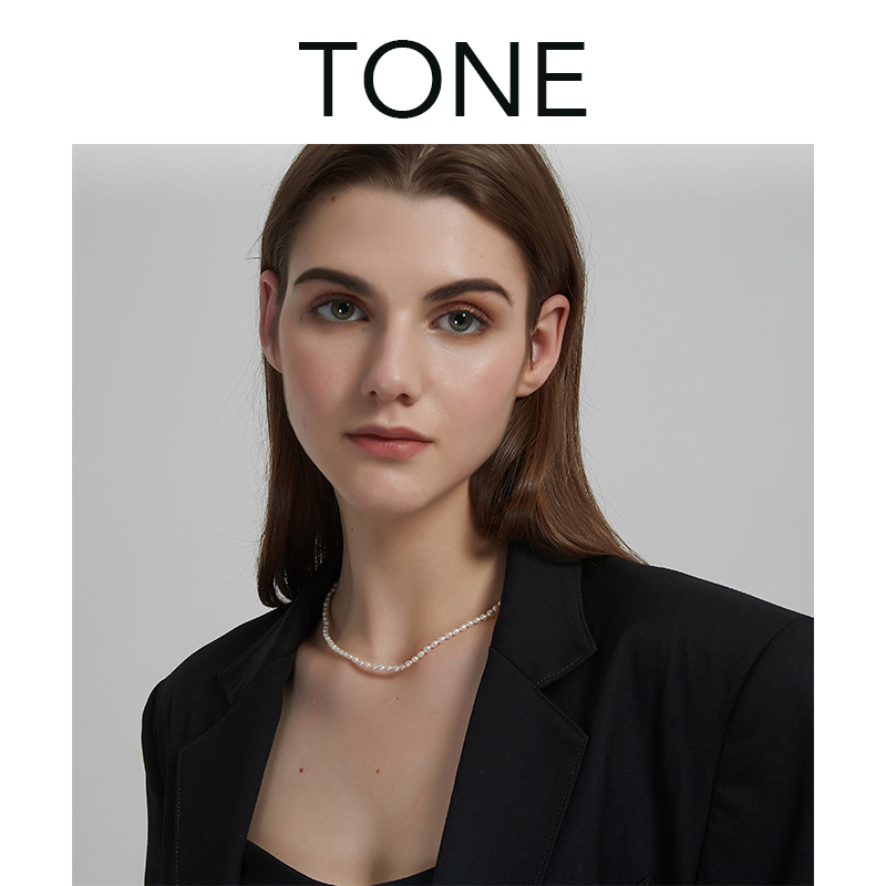 包金简约气质复古百搭项链 强光天然小米粒珍珠锁骨链美国 TONE 14k 包金简约气质复古百搭项链 强光天然小米粒珍珠锁骨链美国 TONE 14k