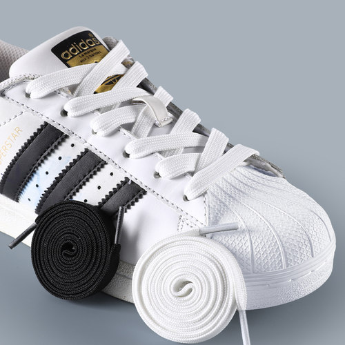 适用于adidas阿迪达斯鞋带男款女款黑色白色扁平运动鞋绳防滑球鞋 - 图1