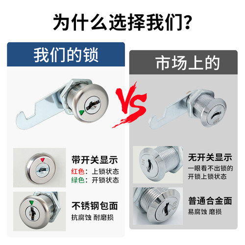 文件柜锁铁皮柜子锁带显示储物抽屉信箱锁芯更衣柜门通用锁具大全 - 图1