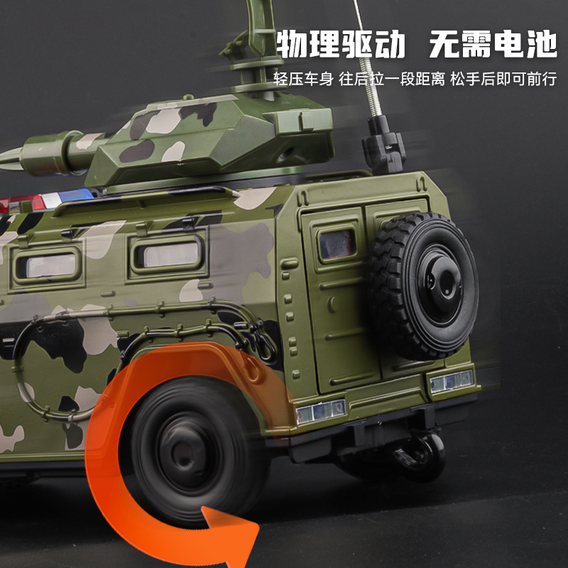 虎式装甲车模型大炮战车儿童玩具车仿真合金军事模型摆件收藏摆件-图1
