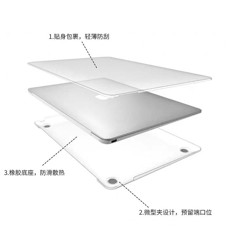 适用于macbook苹果笔记本保护壳macpro15Air13透明16寸磨砂电脑套_虎窝淘