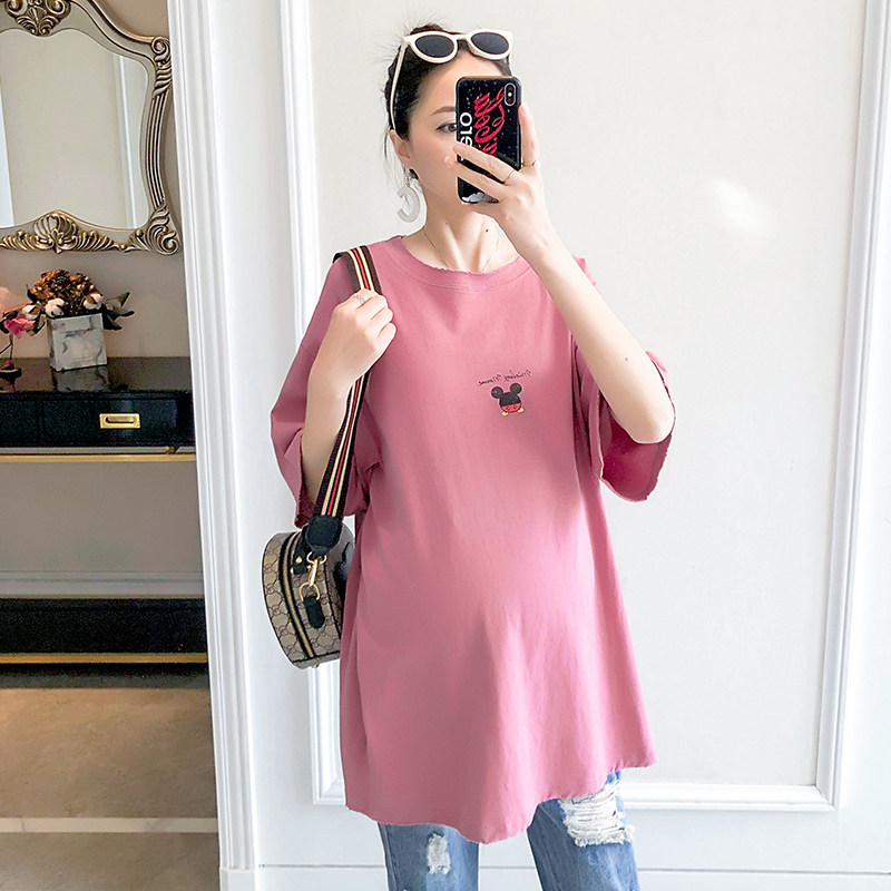 孕妇套装夏季宽松短袖牛仔裤上衣 娇馆套装