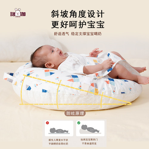 婴儿斜坡垫宝宝喝奶喂奶神器斜坡枕新生儿0到1岁躺喂奶哺乳枕头 - 图0