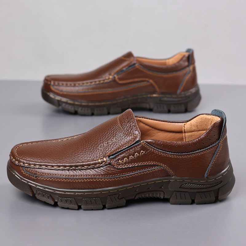新款头层牛皮男士真皮男鞋防滑软底男士休闲皮鞋商务韩版头层牛皮,淘宝优惠券,粉丝福利购,淘宝优惠卷