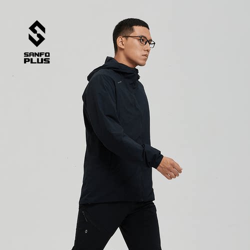 SANFO PLUS轻量防风防小雨男女款连帽夹克抗皱便携19053 - 图0