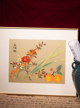 南京云锦研究所五瑞图装饰画
