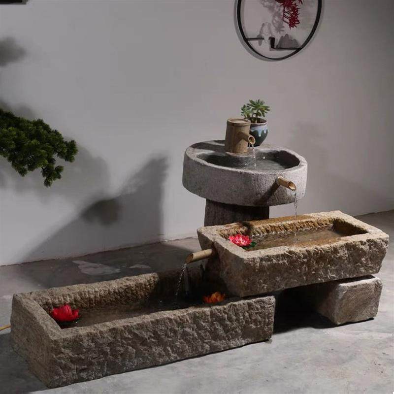 老旧石槽鱼缸鱼池造景石缸养鱼户外庭院石磨青石马槽流水景观摆件,淘宝优惠券,粉丝福利购,淘宝优惠卷