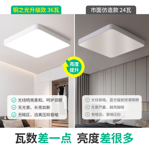 超薄LED吸顶灯大气长方形客厅灯现代简约卧室灯餐厅书房大厅灯具 - 图2