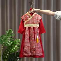 Hanfu Boy Tang Costume Spring Autumn Long Sleeve Thin female baby suit Chinese Wind Childrens robes for Mid-Autumn Festival to be served