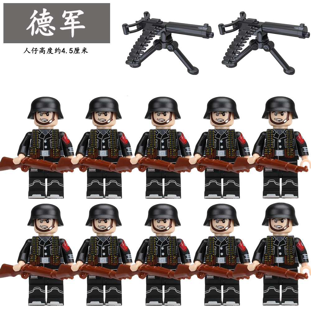 适用于乐高二战军事人仔德军八路军美军坦克装甲车拼装男孩子玩具 - 图0