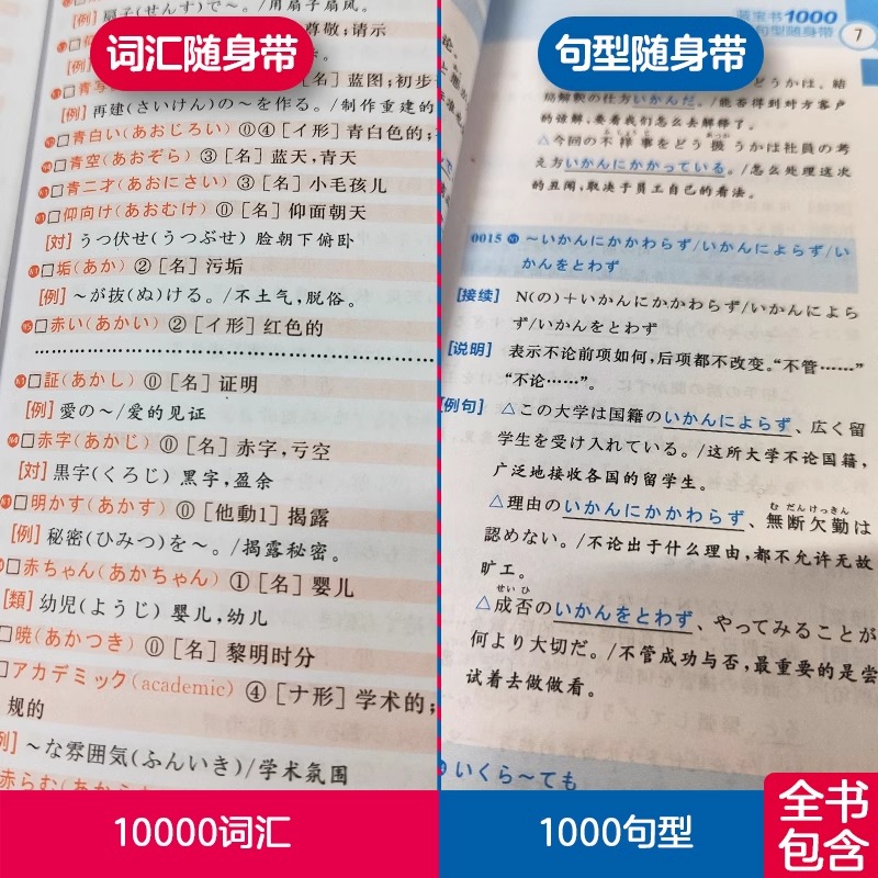 新日本语能力考试红蓝宝书1000题n1n2n3n4n5日语语法入门学习考试书籍练习册词汇历年真题试卷单词语法完全掌握日语习题中日交流 - 图2