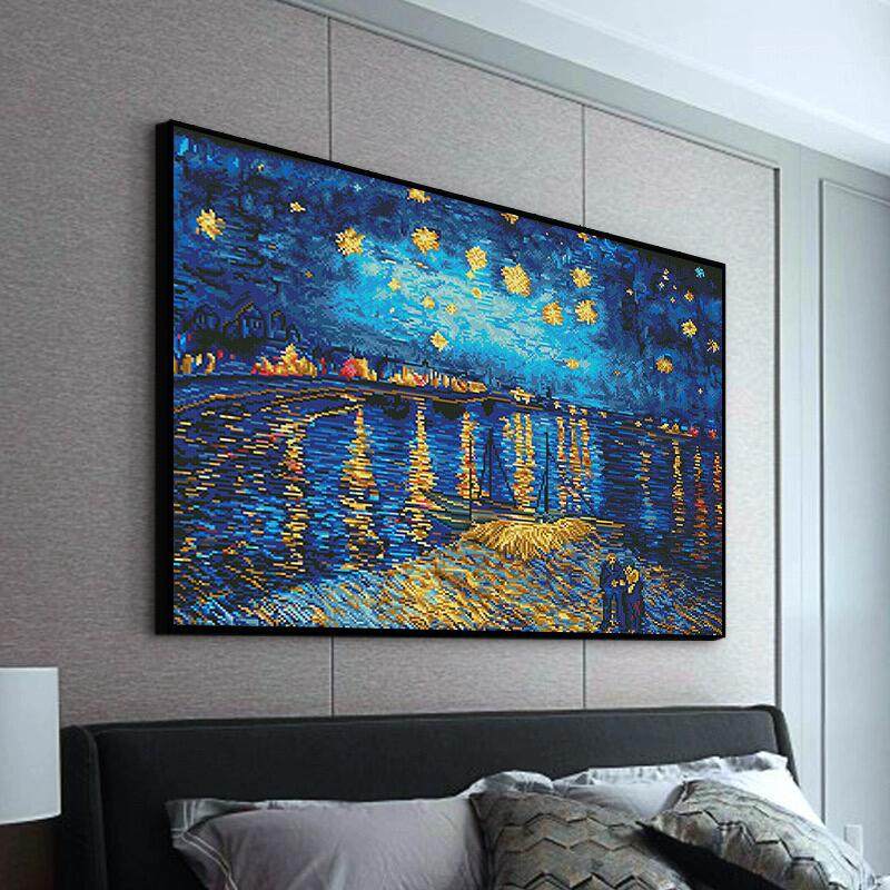 梵高星空2026年新款水晶钻石画满钻点钻十字绣客厅世界名画砖石秀,淘宝优惠券,粉丝福利购,淘宝优惠卷