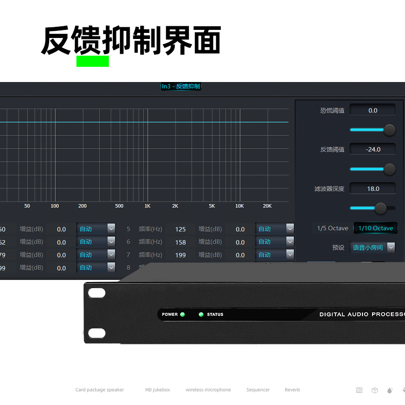 ISR8进8出数字音频矩阵会议工程网络音频处理器回声消除反馈抑制 - 图0