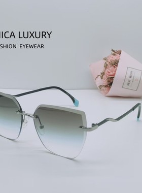 ANICALUXURY猫眼无框切边墨镜