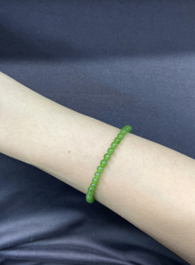 正品天然碧玉手链小米珠手串