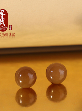 新疆和田玉且末糖料圆珠散珠单颗