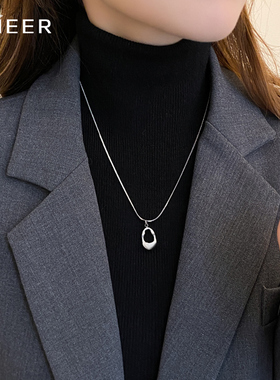 长款毛衣链水滴吊坠项链女