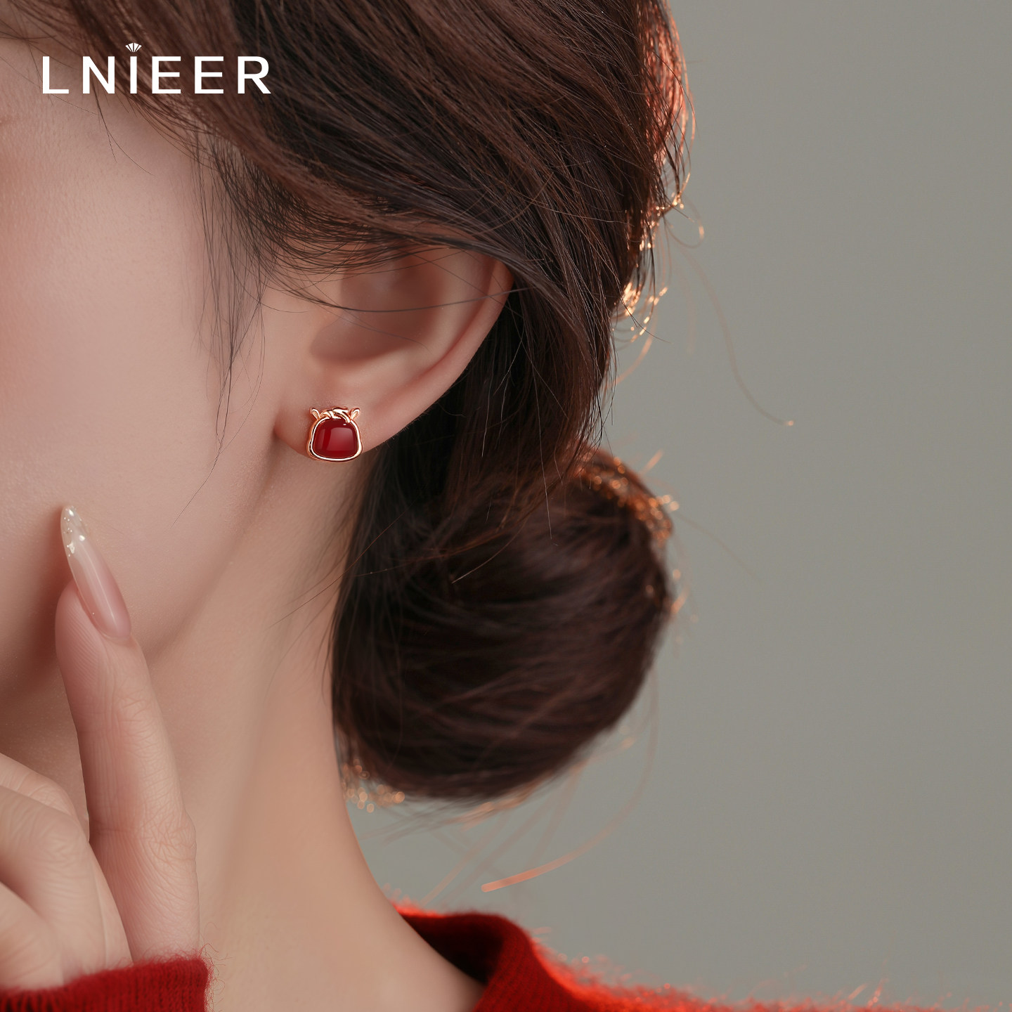 S999纯银针马年本命年红玛瑙耳钉女马上有钱生肖耳环新年红色耳饰,淘宝优惠券,粉丝福利购,淘宝优惠卷
