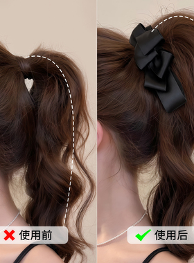 黑色蝴蝶结香蕉夹女发夹