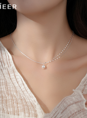 S925纯银珍珠项链女高级颈链亲肤