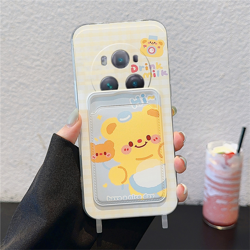 适用华为荣耀magic7pro手机壳play9t黄油mgaic6至臻版play5小熊play4卡包9c卡套3带手链6t挂绳7t可爱5t卡通女 - 图0