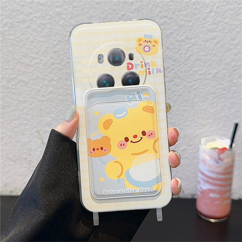 适用华为荣耀magic7pro手机壳play9t黄油mgaic6至臻版play5小熊play4卡包9c卡套3带手链6t挂绳7t可爱5t卡通女 - 图0