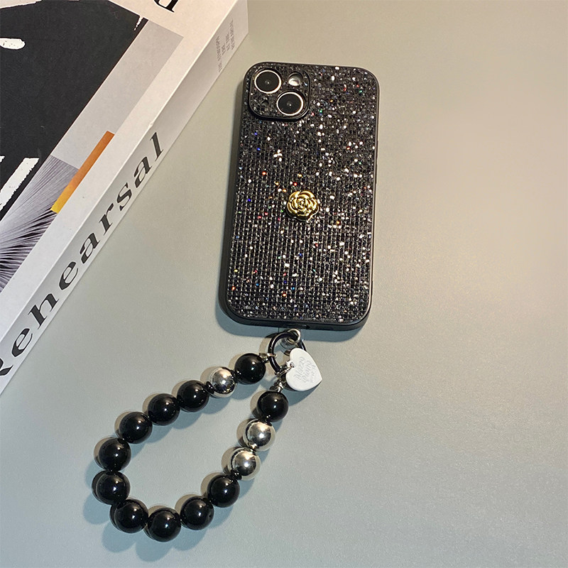 绒布亮片山茶花适用vivoy500手机壳y300pro秋冬y200i闪片y100立体y78+花朵y77e韩系y76s小众u3x轻奢z5十vivo - 图3