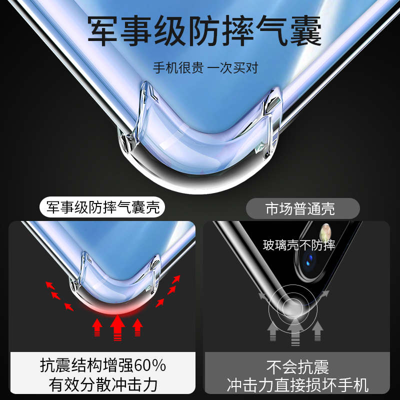 Reno4se5G版手机壳reno4/4pro四角气囊精孔防摔透明opporeno4se镜头全包边硅胶保护套软外男女新款简约超薄潮 - 图3