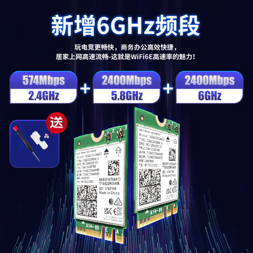 gxlinkstar AX210/AX200/AX201/BE200 M.2无线网卡WiFi7三频蓝牙5.4笔记本台式机内置千兆高速WiFi接收器 - 图1