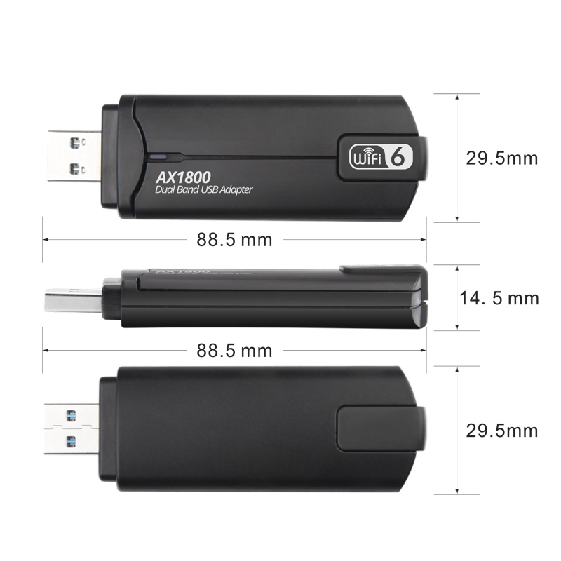 wifi6无线网卡 USB3.0双频免驱AX1800M WiFi接收 发射器 802.11ax - 图3