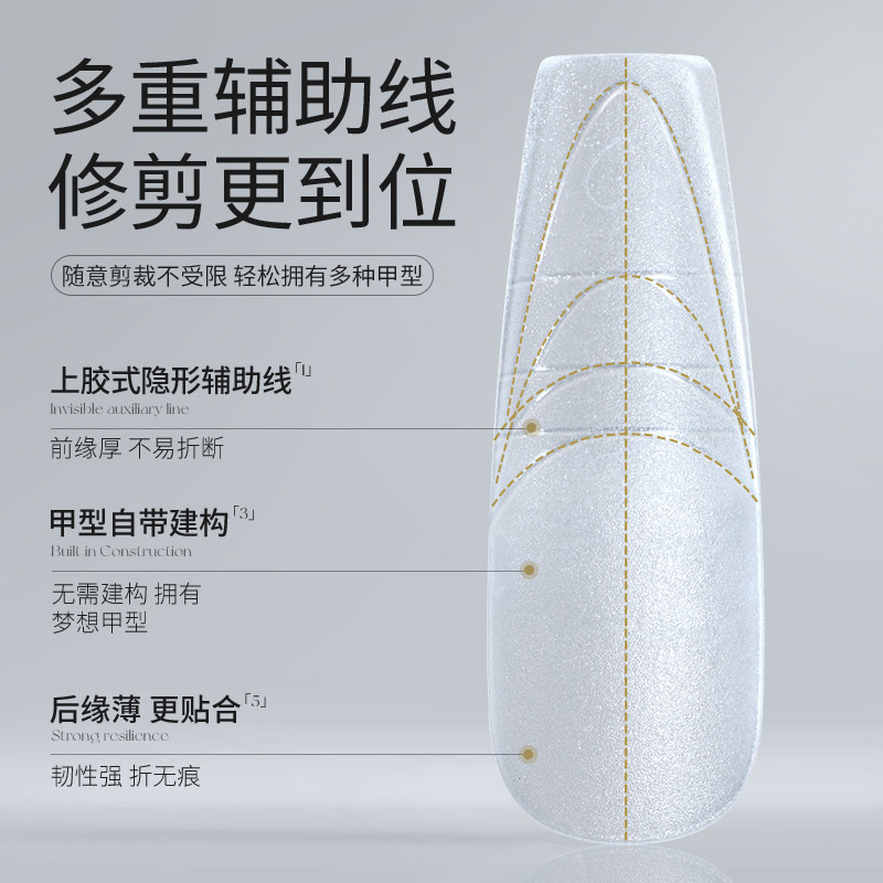 免建构塑形刻度线甲片无痕细狗延长免刻磨超薄磨砂美甲店专用贴片,淘宝优惠券,粉丝福利购,淘宝优惠卷