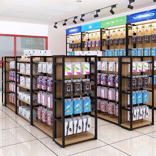 中岛柜手机配件挂钩零食展示架超市货架便利店置物架多层展示台 - 图0