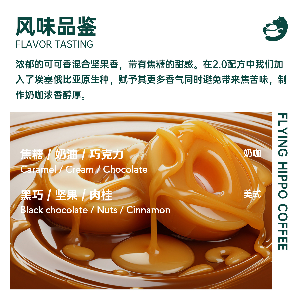 FLYINGHIPPO克里奥罗醇香意式拿铁美式云南阿拉比卡咖啡豆粉500g - 图1