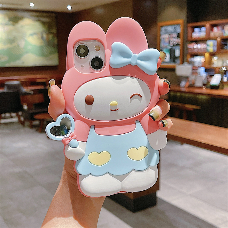 日本HelloKitty少女凯蒂猫适用苹果iPhone14Pro手机壳美乐蒂可爱12卡通XMax硅胶套15promax全包软壳i13库洛米-图1