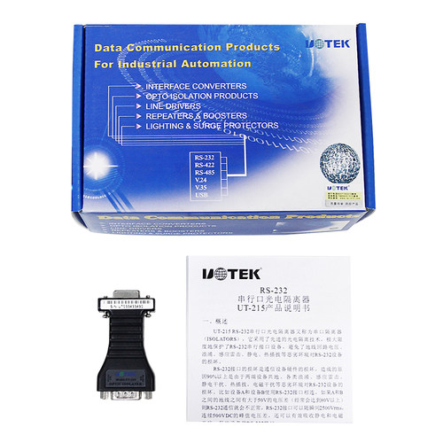 宇泰(UOTEK)工业级rs232串口隔离器九针com口光电隔离器rs232协议转换器通讯模块UT-215 - 图3