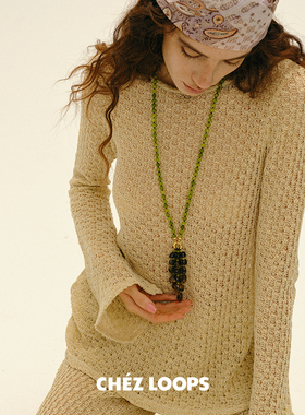CHEZ LOOPS青提流苏项链原创设计轻奢石英石茶晶秋冬毛衣链镀金