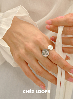 CHEZ LOOPS花瓣絮语戒指原创设计雏菊铜镀仿白钢滴胶指环生日礼物