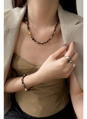 CHEZLOOPS日冕.多用石榴石项链