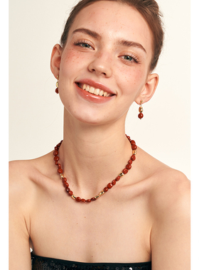 CHEZLOOPS天然金红石项链