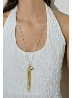 CHEZ LOOPS贝壳诗项链原创高级感小众设计淡水珍珠亚克力镀金礼物