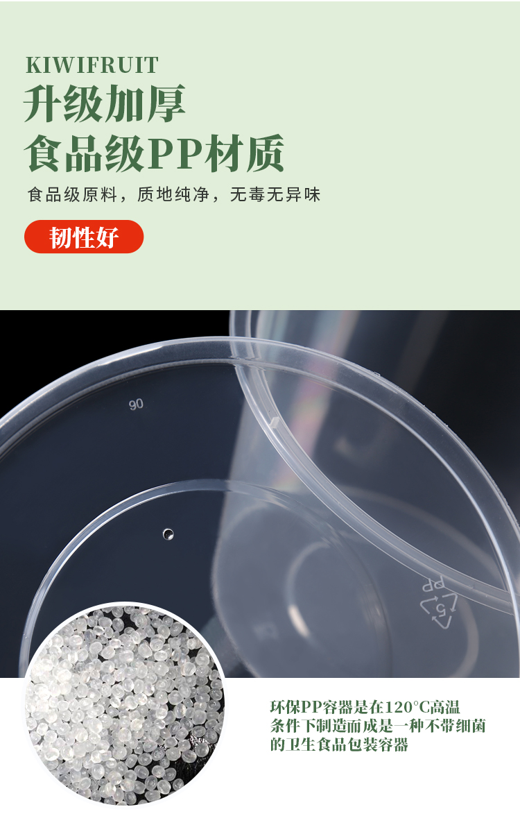 一次性餐盒圆形打包盒1000ml外卖加厚透明打包盒饭盒酱料杯商用 - 图2