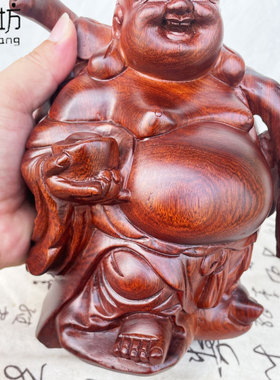 缅甸花梨木原木整木摆件木雕佛