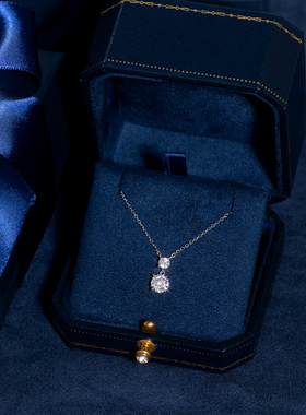 一克拉D色VVS1莫桑石纯银项链