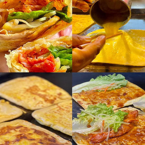 鸡蛋灌饼110克大片大泡商用半成品100片早餐食品冰袋真空包装包邮 - 图1