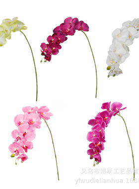 9头蝴蝶兰 绢布 仿真兰花 家居软装婚庆摆件装饰假花 厂家直销