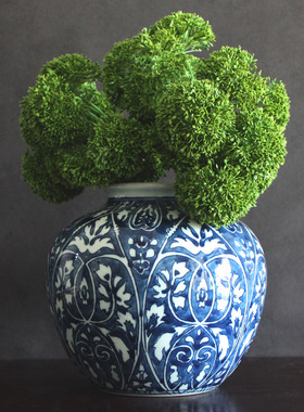 青花瓷陶瓷复古花瓶简约创意花器客厅插花干花摆件中式家居装饰