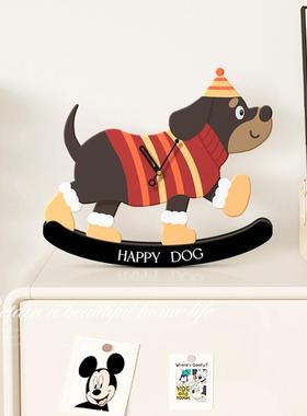 腊肠小狗客厅装饰摆件创意电视柜摆画床头柜钟表摆台式玄关摆画