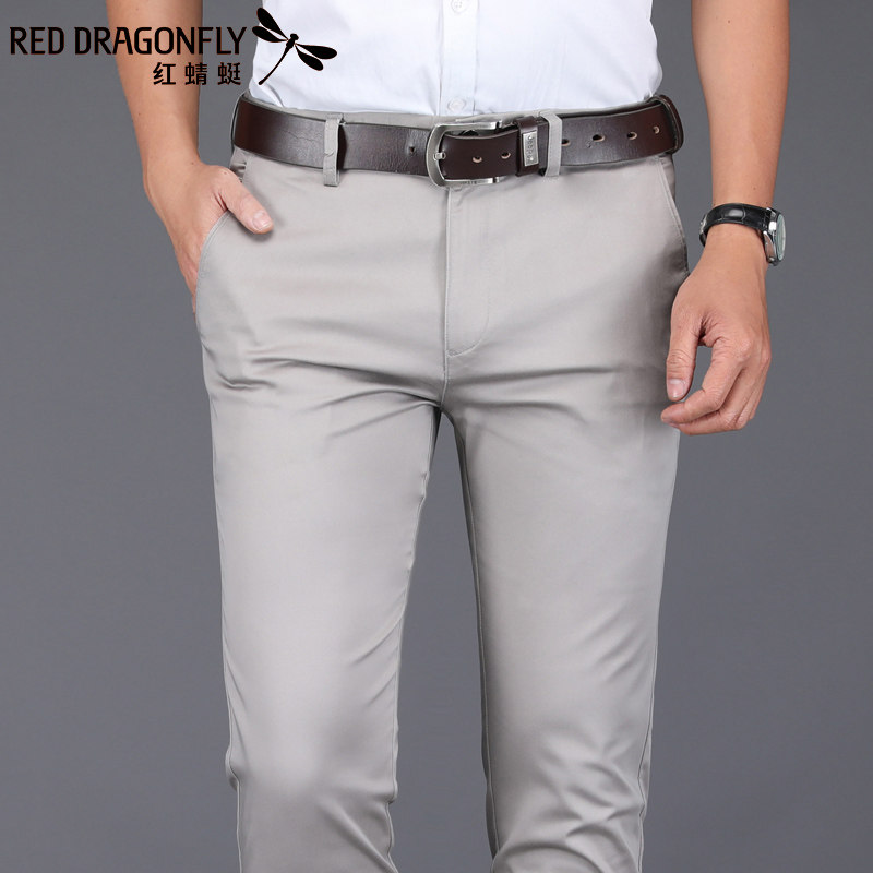 红蜻蜓夏季修身西裤直筒宽松休闲裤 红蜻蜓易壹兴休闲裤