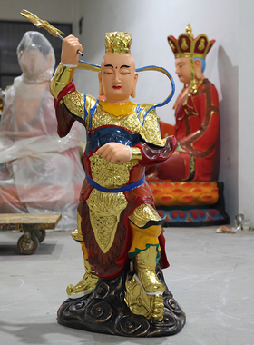 供奉寺庙西游记红孩儿佛像站1米1高风火轮红孩儿神像站哪吒神像