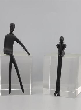 欧式铸铁人水晶样板房售楼部卧室书房客厅餐厅电视柜床头玄关摆件